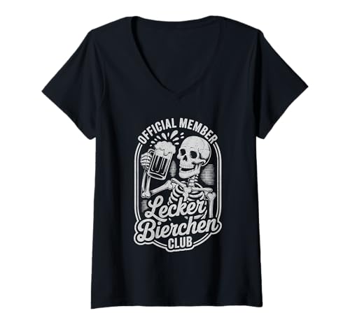 Damen Lecker Bierchen Club Mallorca Malle Urlaub Party T-Shirt mit V-Ausschnitt Damen Lecker Bierchen Club Mallorca Malle Urlaub Party T-Shirt mit V-Ausschnitt von Lecker Bierchen Club - Worldwide