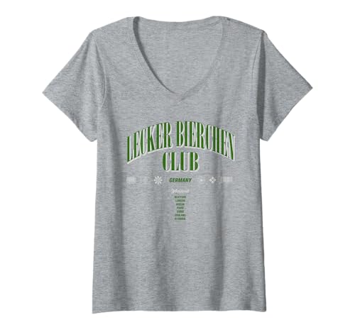 Damen Lecker Bierchen Club Mallorca Urlaub Party T-Shirt mit V-Ausschnitt Damen Lecker Bierchen Club Mallorca Urlaub Party T-Shirt mit V-Ausschnitt von Lecker Bierchen Club - Worldwide