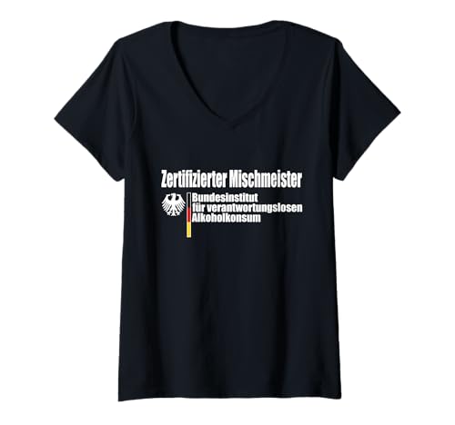 Damen Zertifizierter Mischmeister T-Shirt mit V-Ausschnitt Damen Zertifizierter Mischmeister T-Shirt mit V-Ausschnitt von Lecker Bierchen Gang