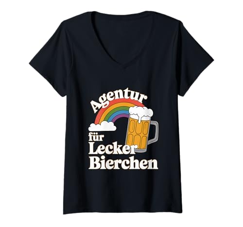 Damen Beer Lover Bier Crew Oktoberfest Lecker Bierchen T-Shirt mit V-Ausschnitt von Lecker Bierchen Party Crew Mallorca