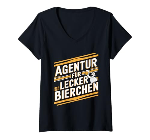 Damen Oktoberfest Party Crew Funny Bier Lecker Bierchen T-Shirt mit V-Ausschnitt von Lecker Bierchen Party Crew Mallorca