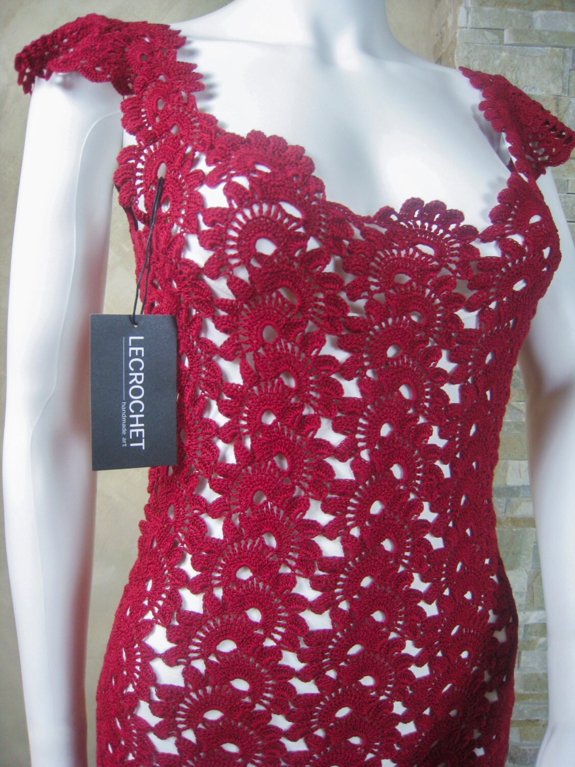 Exklusive Weinig Spitzenkleid Häkeln, Häkeln Party-Kleid, Kleid Für Einen Besonderen Anlass - Das Fertige Produkt in Einer Urschrift von LecrochetArt