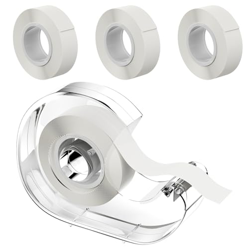 Lectorias 4 Rollen Körper Doppelseitiges Klebeband, Klebestreifen Kleidung, Fashion Tape Doppelseitig Transparent, Stoffklebeband für den Körper Brusttape Klebe-BH Push-up-Tapes mit 1 Spender, 5m von Lectorias