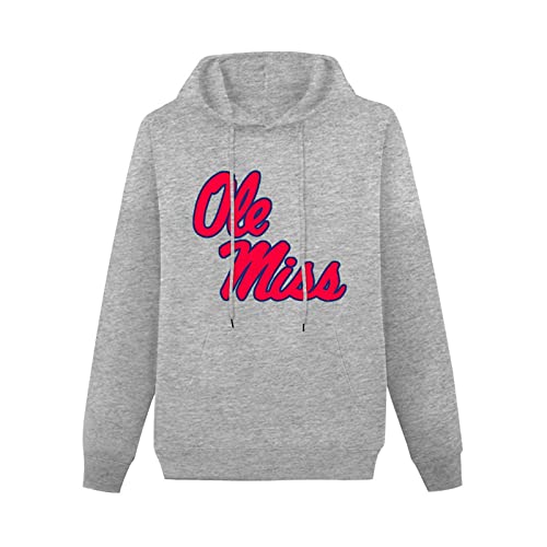 Lectoure Pure Long Sleeve Sweatshirts for Men Uomo'S Ole Miss Rebels Heavyweight Hooded Shirts Grey XL von Lectoure Pure