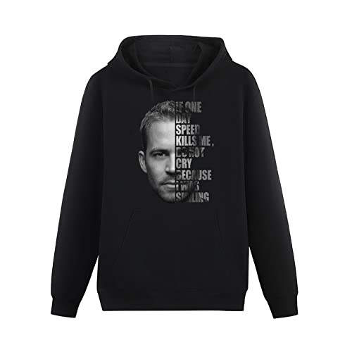 Lectoure Pure Paul Walker Text Portrait Black Hoodie Unisex Men's Graphic Sweatshirt Black XL von Lectoure Pure