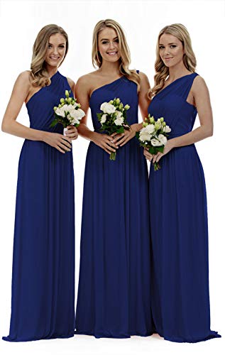 Lecureler Langes, einschultriges Ballkleid für Brautjungfern, königsblau, 32 von Lecureler