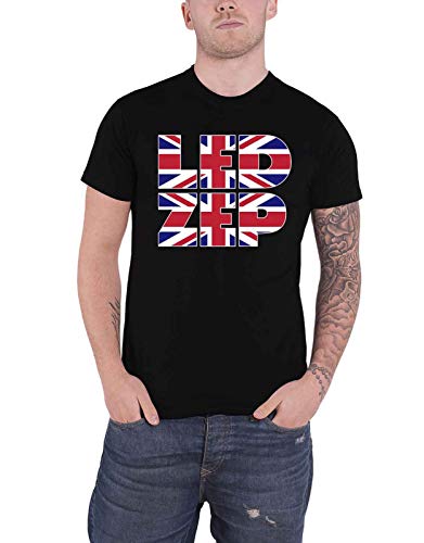 LED Zeppelin T Shirt Union Jack Type Band Logo Neu Offiziell Herren Schwarz Größe XL von Led Zeppelin