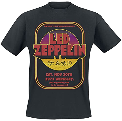 Led Zeppelin 1971 Wembley Männer T-Shirt schwarz XL 100% Baumwolle Band-Merch, Bands von Led Zeppelin