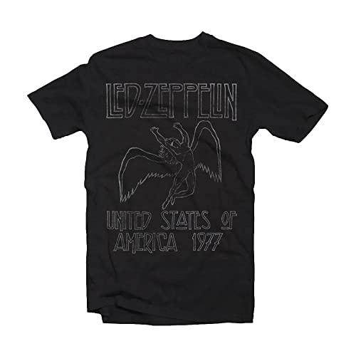 Led Zeppelin Herren Ledzeppelin_usa '77_Men_bl_ts:2XL T-Shirt, Schwarz (Black Black), XX-Large von Led Zeppelin