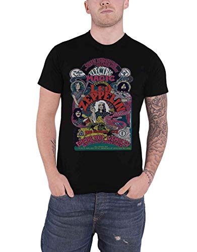Led Zeppelin Herren Ledzeppelin_Full Colour Electric Magic_Men_bl_ts: M T-Shirt, Schwarz (Black Black), Medium von Led Zeppelin