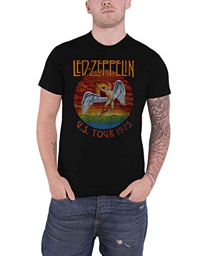 Led Zeppelin Herren Ledzeppelin_usa Tour '75_Men_bl_ts:1xl T-Shirt, Schwarz (Black Black), X-Large von Led Zeppelin