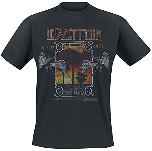 Led Zeppelin Inglewood Männer T-Shirt schwarz S 100% Baumwolle Band-Merch, Bands von Led Zeppelin