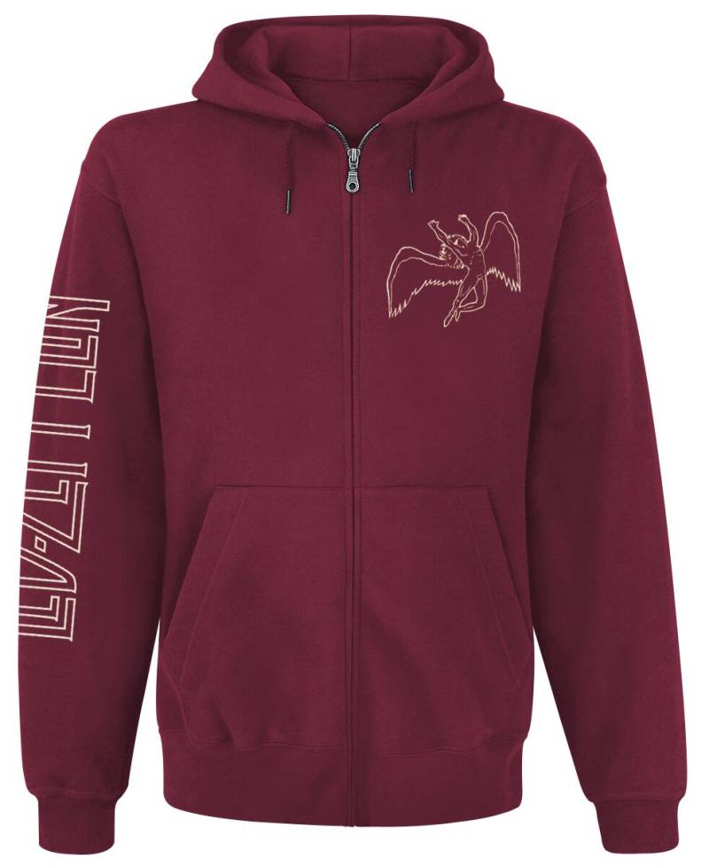 Led Zeppelin Kapuzenjacke - Symbols - S bis XXL - für Männer - Größe L - maroon  - Lizenziertes Merchandise! von Led Zeppelin
