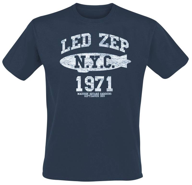 Led Zeppelin NYC 1971 T-Shirt blau in M von Led Zeppelin