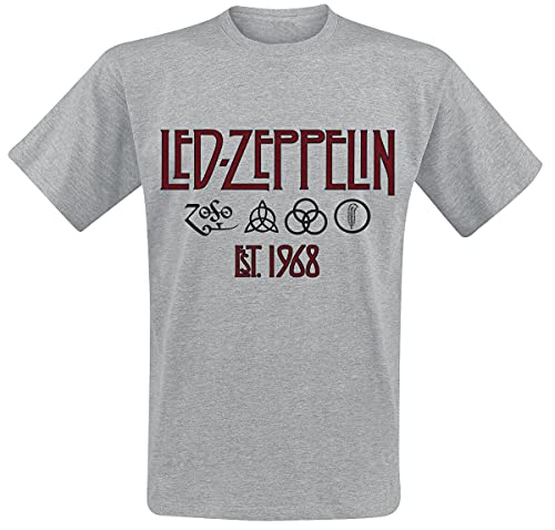 Led Zeppelin Symbols Est. 1968 Männer T-Shirt grau meliert 3XL von Led Zeppelin