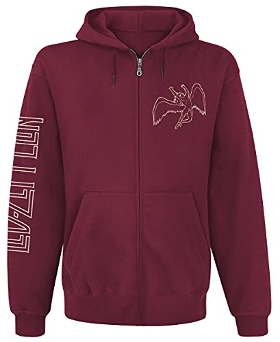Led Zeppelin Symbols Männer Kapuzenjacke Maroon XXL 80% Baumwolle, 20% Polyester Band-Merch, Bands von Led Zeppelin
