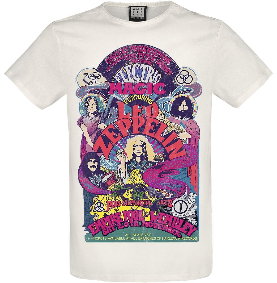 Led Zeppelin T-Shirt - Amplified Collection - Electric Magic - XS bis XXL - für Männer - Größe XXL - altweiß - Lizenziertes Merchandise! Led Zeppelin T-Shirt - Amplified Collection - Electric Magic - XS bis XXL - für Männer - Größe XXL - altweiß - Lizenziertes Merchandise! von Led Zeppelin