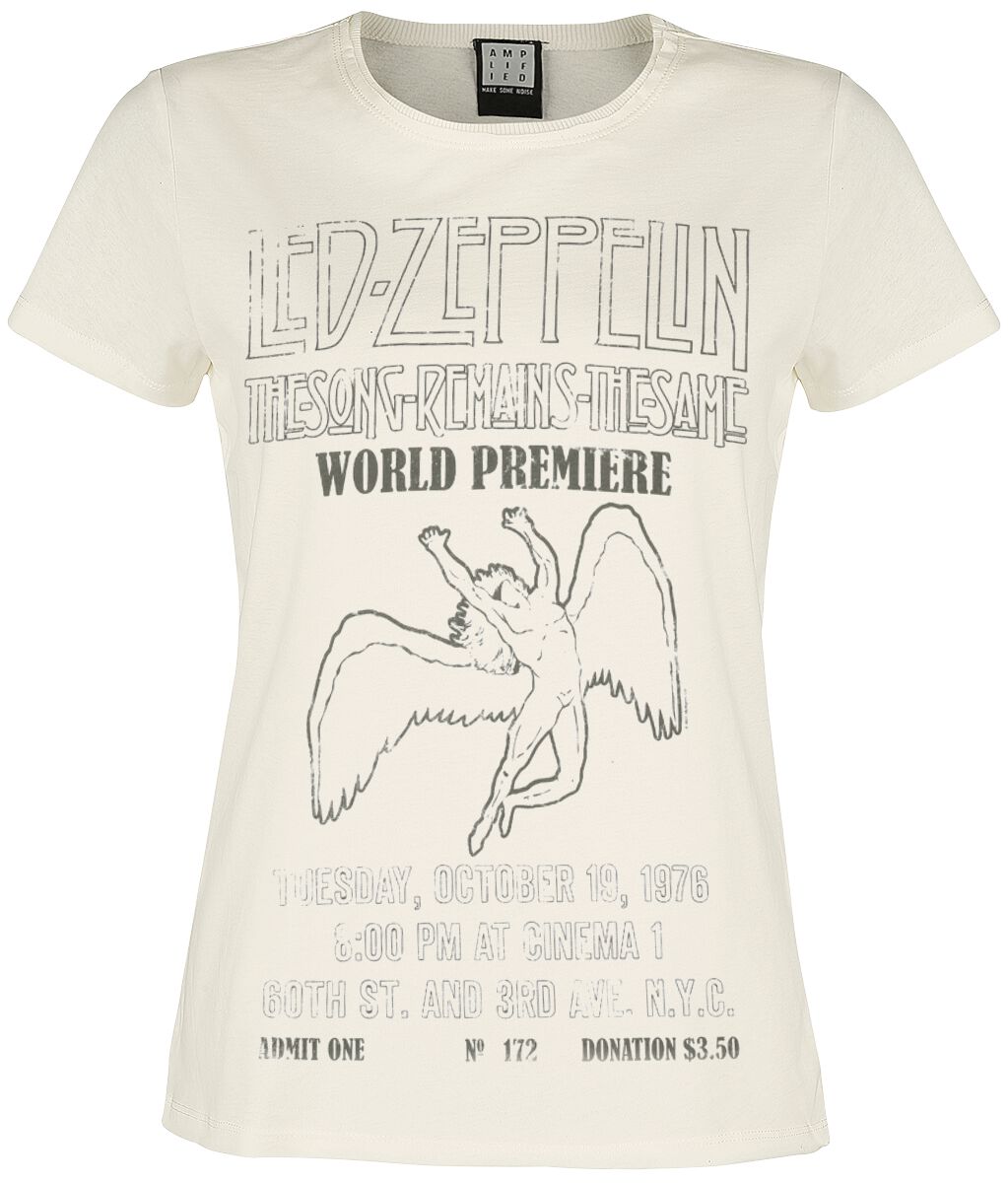 Led Zeppelin T-Shirt - Amplified Collection - The Song Remains The Same - S bis XL - für Damen - Größe M - altweiß - Lizenziertes Merchandise! Led Zeppelin T-Shirt - Amplified Collection - The Song Remains The Same - S bis XL - für Damen - Größe M - altweiß - Lizenziertes Merchandise! von Led Zeppelin