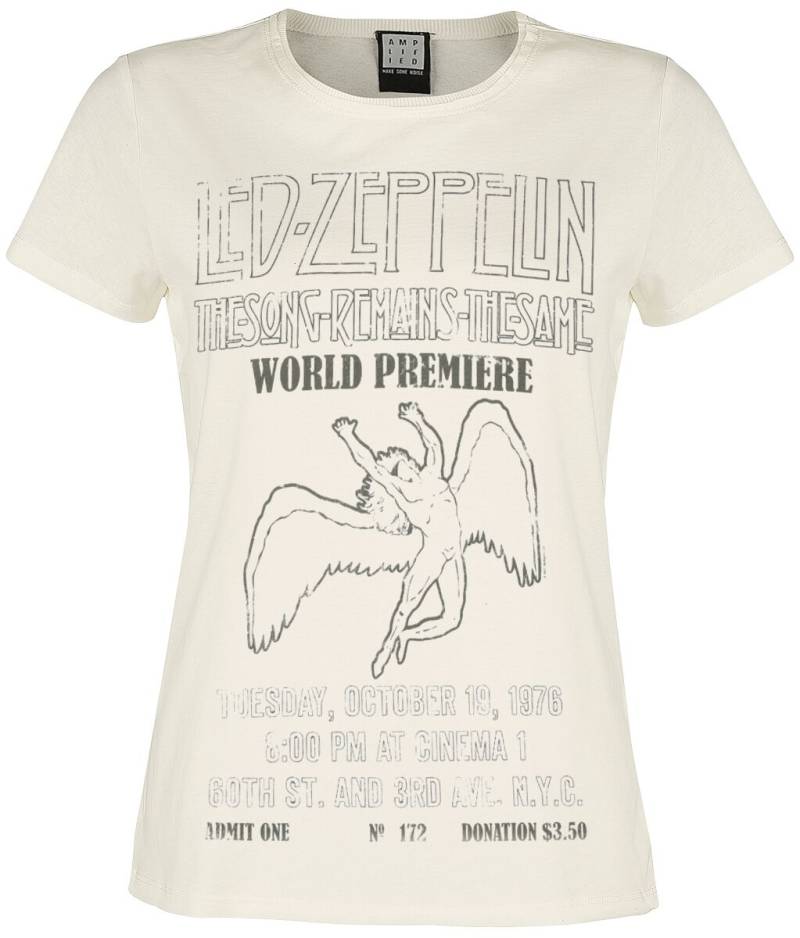 Led Zeppelin T-Shirt - Amplified Collection - The Song Remains The Same - S bis XL - für Damen - Größe M - altweiß  - Lizenziertes Merchandise! von Led Zeppelin