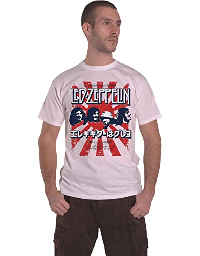 Led Zeppelin T Shirt Japanese Burst Band Logo Nue offiziell Herren Weiß von Led Zeppelin