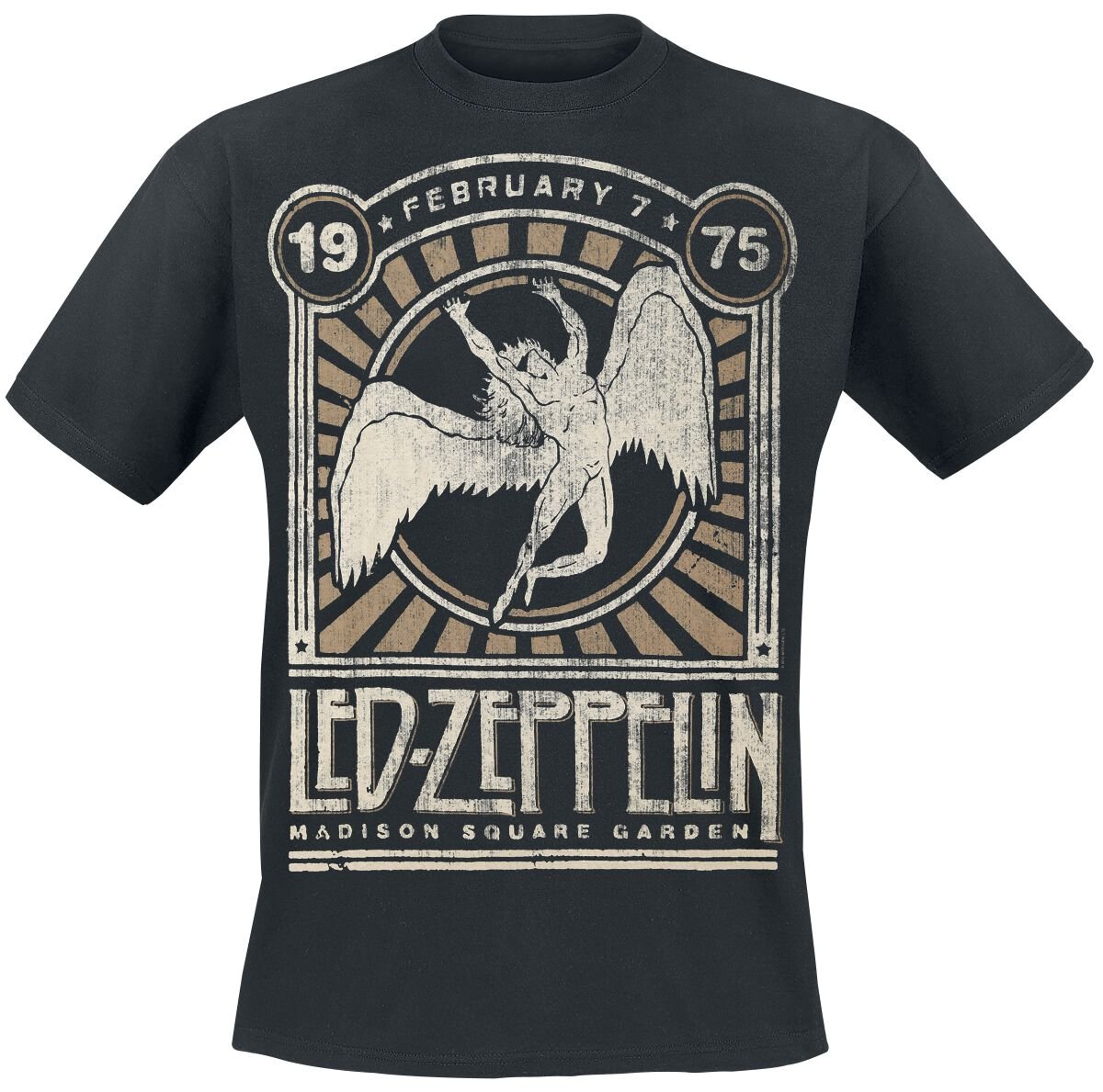 Led Zeppelin T-Shirt - Madison Square Garden 1975 - S bis 4XL - für Männer - Größe S - schwarz  - Lizenziertes Merchandise! von Led Zeppelin