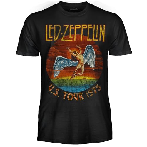 Led Zeppelin T-Shirt U.S. Tour 1975 Offizielles T-Shirt Band Rock Unisex Erwachsene Jungen, Us Tour, M von Led Zeppelin