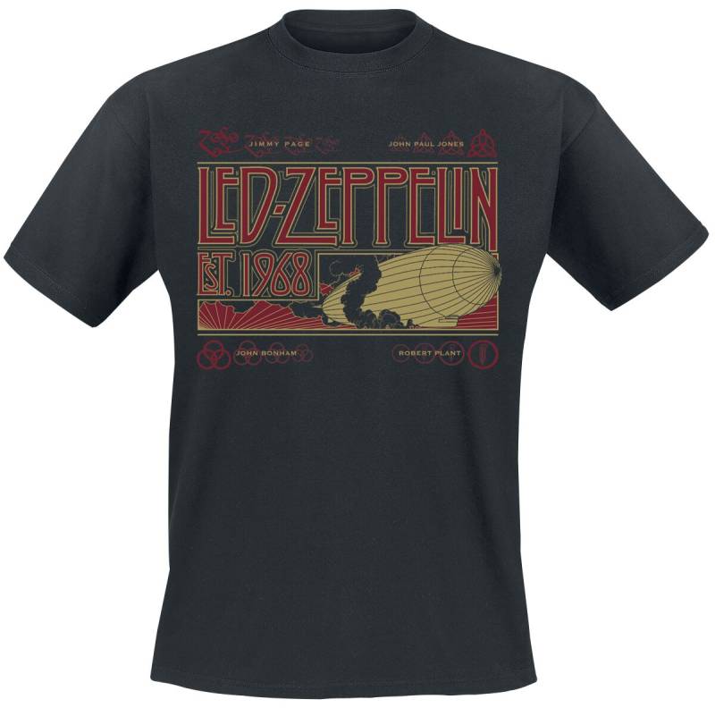 Led Zeppelin T-Shirt - Zeppelin & Smoke - M bis 3XL - für Männer - Größe M - schwarz  - Lizenziertes Merchandise! von Led Zeppelin