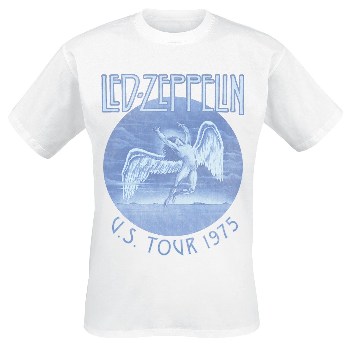 Led Zeppelin Tour 75 T-Shirt weiß in M von Led Zeppelin