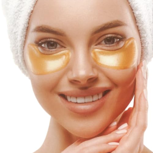 Leddy Living 10 Stück (5 Paar) Augenmaske mit 24 K Gold und Kollagen, hohe Dicke Patch Augenringe und Taschen, Anti-Falten und Puffiness, Anti-Aging-Effekt, aufhellend und feuchtigkeitsspendend von Leddy Living
