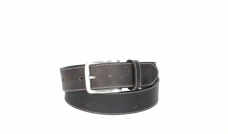 Ledergürtel abgenäht 40mm breit Schwarz von Leder Bazlen