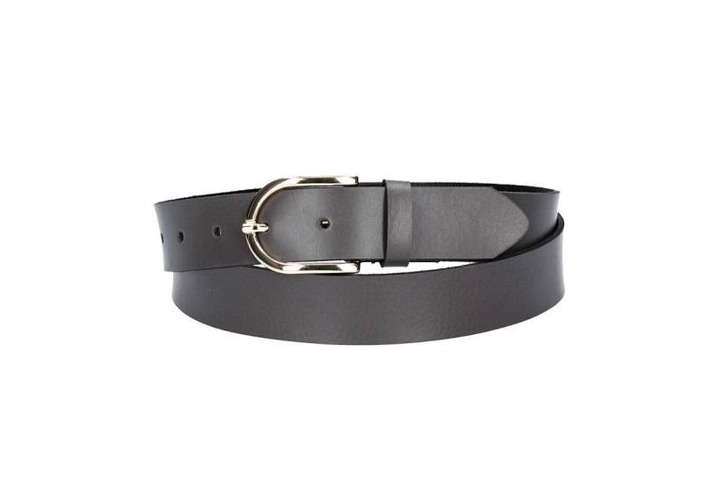 Leder Bazlen Ledergürtel 30mm in Grau mit Dornschließe in Light Gold (LB1211B30-770, 1-St) sehr weiches Vollrindleder von Leder Bazlen