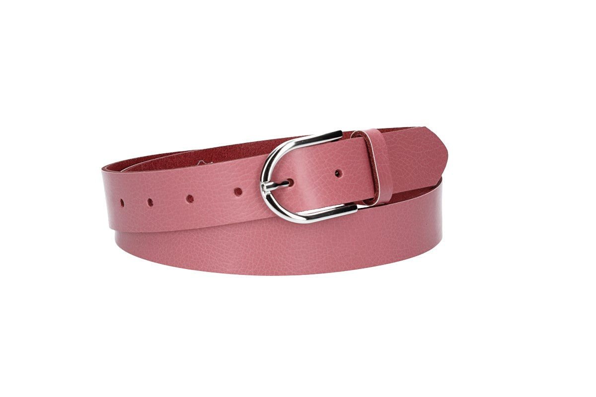 Leder Bazlen Ledergürtel 30mm in Rosa mit Dornschließe in Silber (LB1210B30-320) sehr weiches Vollrindleder von Leder Bazlen