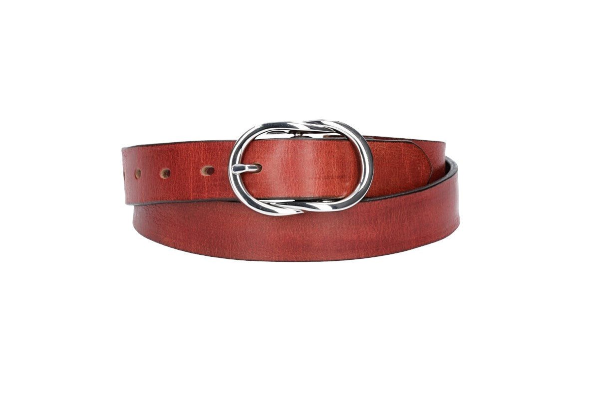 Leder Bazlen Ledergürtel 30mm in Rot mit Schmuckschließe (LB1174B30G-350) sehr weiches Vollrindleder von Leder Bazlen