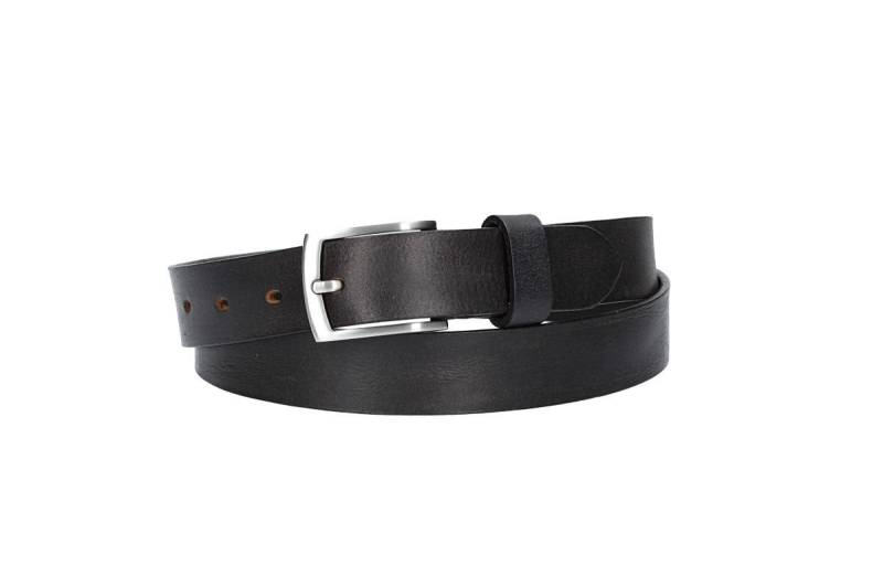 Leder Bazlen Ledergürtel 30mm in Schwarz mit Schließe in Silber (LB1159B30-790, 1-St) sehr weiches Vollrindleder von Leder Bazlen