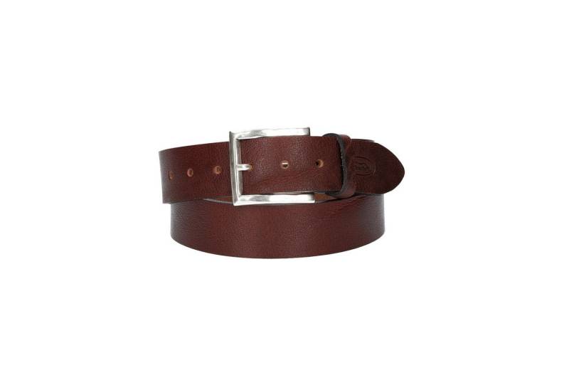 Leder Bazlen Ledergürtel Albbüffel in Braun 40mm mit Dornschließe in Silber (ALBBÜFFEL-BRAUN, 1-St) sehr weiches Vollrindleder von Leder Bazlen