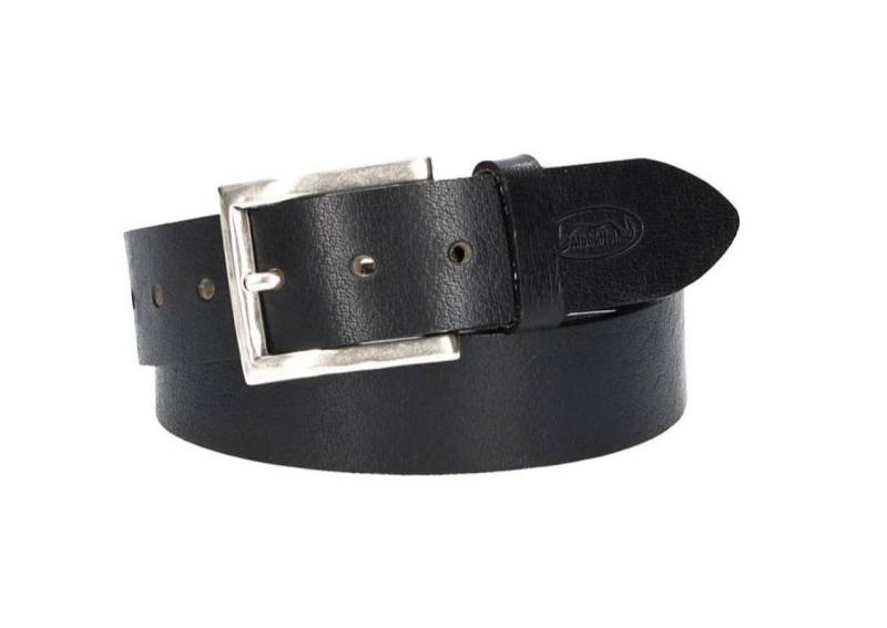 Leder Bazlen Ledergürtel Albbüffel in Schwarz 40mm mit Dornschließe in Silber (ALBBÜFFEL-SCHWARZ, 1-St) sehr weiches Vollrindleder von Leder Bazlen