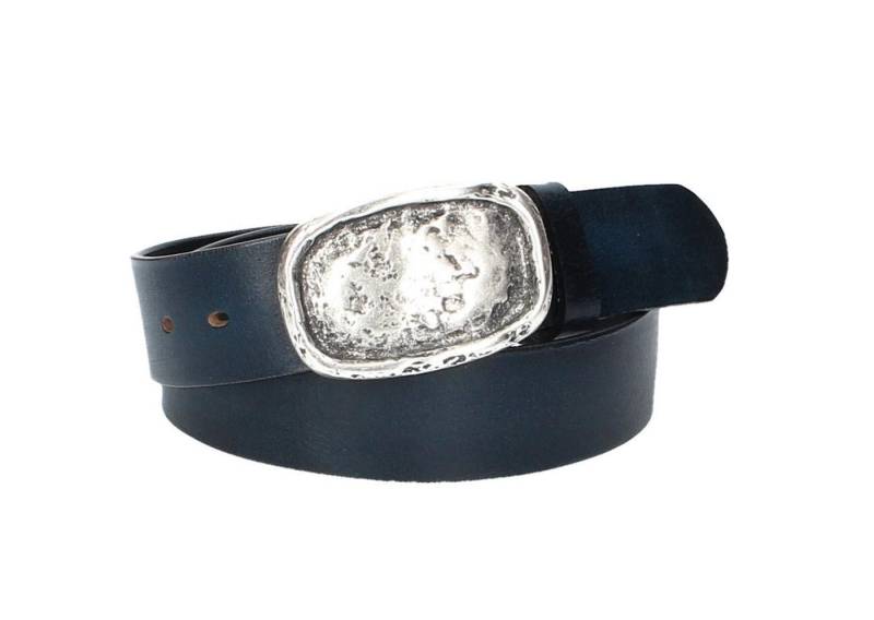 Leder Bazlen Ledergürtel Blau, Marine 40mm mit Koppelschließe in Used Optik (LB1163B40D-490, 1-St) sehr weiches Vollrindleder von Leder Bazlen