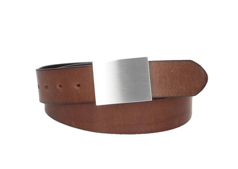 Leder Bazlen Ledergürtel Cognac 40mm mit Koppelschließe (LB1132B40F-660, 1-St) sehr weiches Vollrindleder von Leder Bazlen