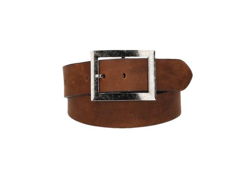 Leder Bazlen Ledergürtel Cognac 45mm mit dunkler Vollschließe (LB1156B45P-640, 1-St) sehr weiches Vollrindleder von Leder Bazlen