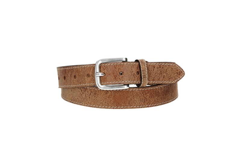 Leder Bazlen Ledergürtel Cognac hell abgenäht 30mm mit Dornschließe in Silber Leder Bazlen Ledergürtel Cognac hell abgenäht 30mm mit Dornschließe in Silber von Leder Bazlen