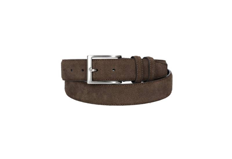 Leder Bazlen Ledergürtel Herren-, Anzugsgürtel 35mm Nappa abgenäht in Braun von Leder Bazlen