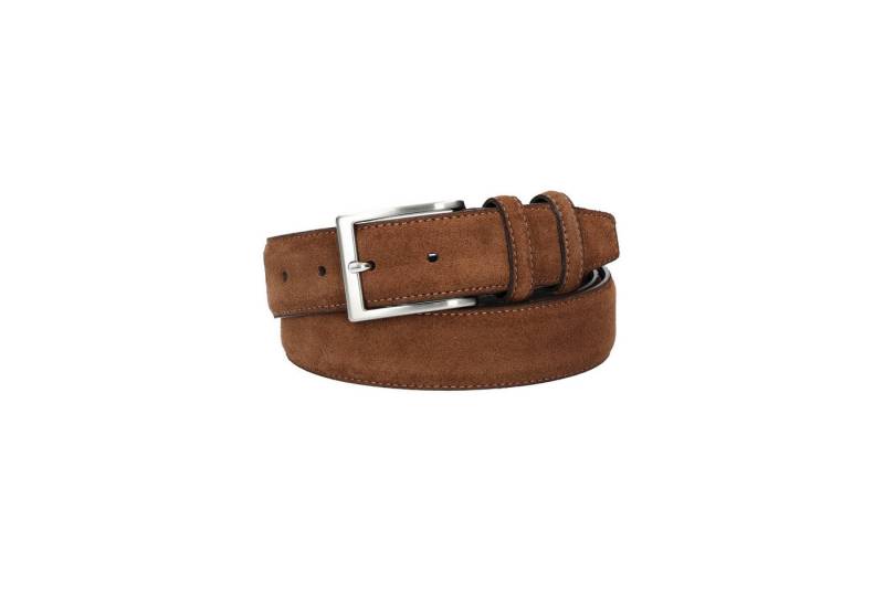 Leder Bazlen Ledergürtel Herren-, Anzugsgürtel 35mm Nappa abgenäht in Cognac von Leder Bazlen
