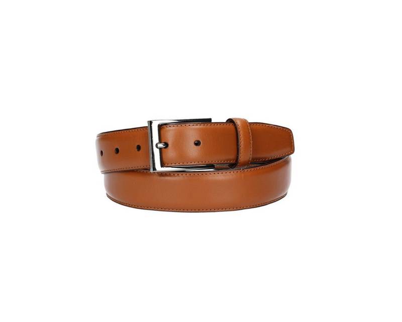 Leder Bazlen Ledergürtel Herren-, Anzugsgürtel 35mm abgenäht in Cognac aus Leder von Leder Bazlen