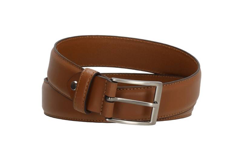Leder Bazlen Ledergürtel Herren-, Anzugsgürtel 35mm abgenäht in Cognac aus Leder von Leder Bazlen