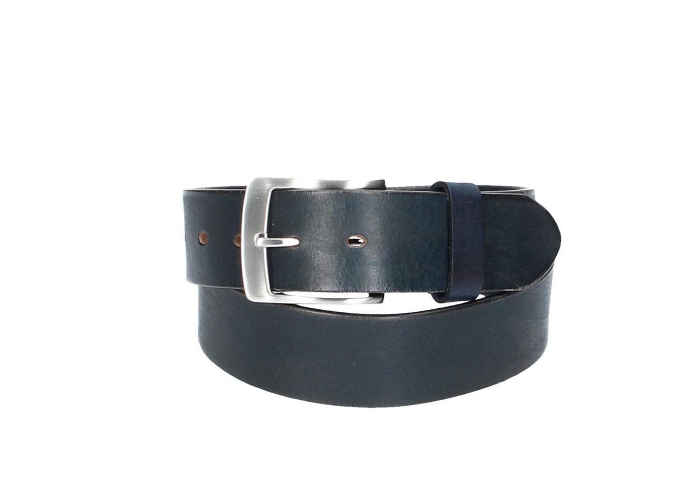 Leder Bazlen Ledergürtel Ledergürtel Blau, Marine 40mm mit Dornschließe in Silber (LB1148B40-490) sehr weiches Vollrindleder von Leder Bazlen