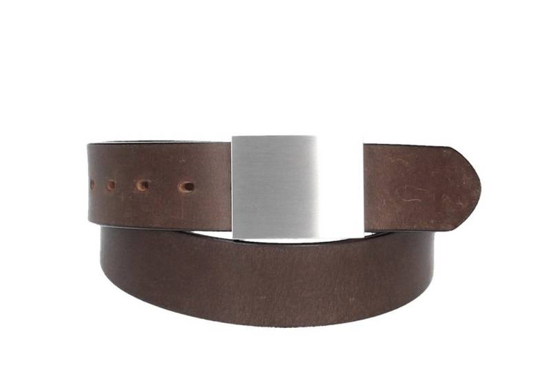 Leder Bazlen Ledergürtel Ledergürtel Braun 40mm mit Koppelschließe (LB1129B40F-690, 1-St) sehr weiches Vollrindleder von Leder Bazlen