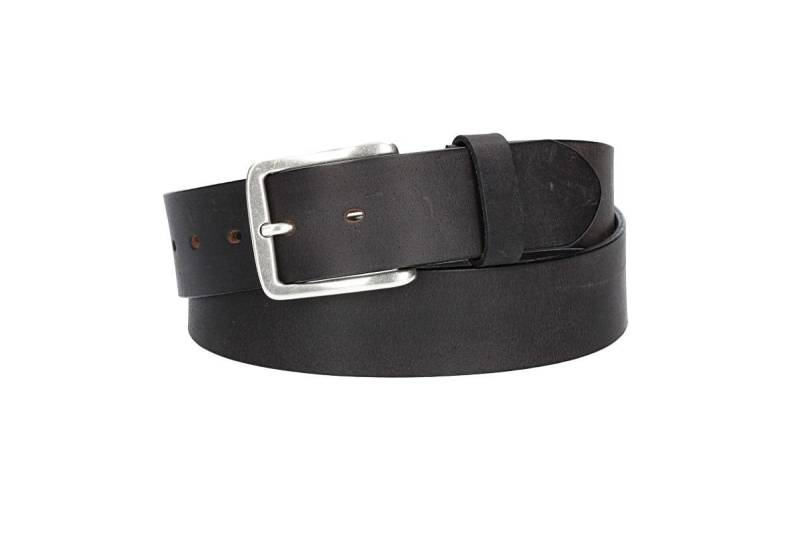 Leder Bazlen Ledergürtel Schwarz 40mm mit Dornschließe in Silber (LB1130B40-790, 1-St) sehr weiches Vollrindleder von Leder Bazlen