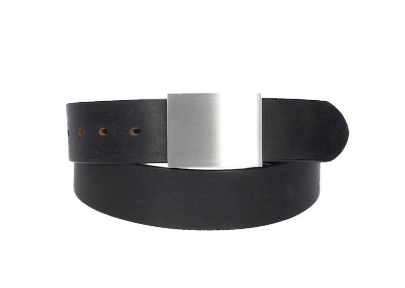 Leder Bazlen Ledergürtel Schwarz 40mm mit Koppelschließe (LB1130B40F-790, 1-St) sehr weiches Vollrindleder von Leder Bazlen