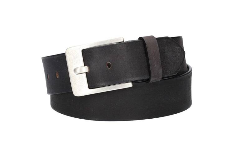 Leder Bazlen Ledergürtel Schwarz 45mm mit Dornschließe in Silber (LB1153B45-790, 1-St) sehr weiches Vollrindleder von Leder Bazlen