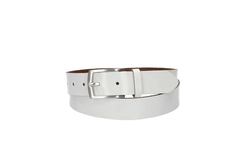 Leder Bazlen Ledergürtel Weiß 30mm mit Dornschließe in Silber (LB1212B30-100, 1-St) sehr weiches Vollrindleder von Leder Bazlen